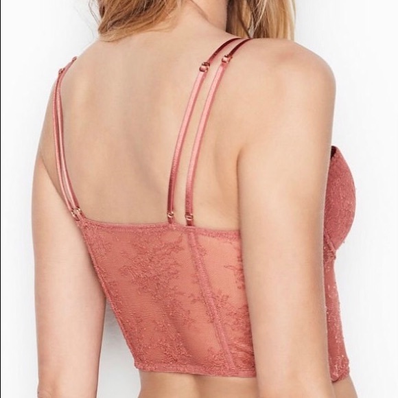 Victoria’s Secret Longline Bustier Tulle Lined Lace With Novelty Straps … - Picture 3 of 6